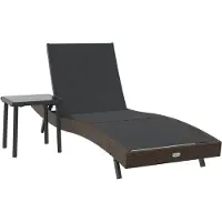 vidaXL Sonnenliege 2 pcs Schwarz und Braun Poly-Rattan