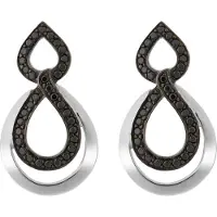 Orphelia 'Amber' Tropfenohrringe aus 925er Sterlingsilber für Damen - Silber/Schwarz ZO-7092/2