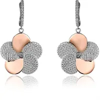 Orphelia 'Fioni' Tropfenohrringe aus 925er Sterlingsilber für Damen - Silber/Rosé ZO-7452