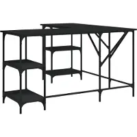 Helloshop26 - Schreibtisch Tisch Arbeitsplatz Computermöbel Arbeitszimmer 139 x 139 x 75 cm schwarzes Holzwerkstoff 02_0023902