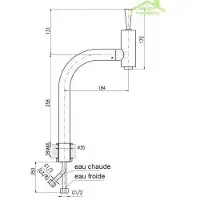 RAV SEINA JOYSTICK hoher Waschtischmischer mit Siphon aus Chrom SLEZAK