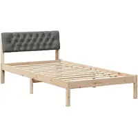 vidaXL Bettgestell Braun und Dunkelgrau 100 x 200 cm Massivholz Kiefer