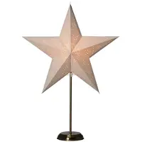 Konstsmide Tischleuchte Papiersternn in Weiß und Messing E14