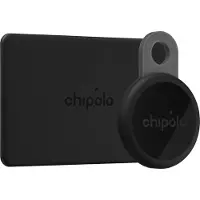 Chipolo CARD & LOOP Rechargeable Bluetooth Tracker for iOS & Android, Charcoal Bundle