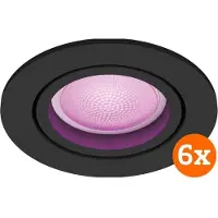 Philips Hue Centura Einbaustrahler White & Color - rund - Schwarz - 6er-Pack