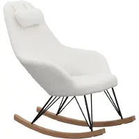 SalesFever Schaukelsessel "Komfortabler Schaukelstuhl zum Entspannen", weiß, B:67cm H:107cm T:105cm, 100% Polyester, Metall, Sessel, Schaukelsessel, Exklusiver Bezug in edler Teddyfell-Optik