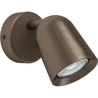 Eglo Spot Wandlampe Camaldoli, Wandleuchte innen, Leselampe mit flexiblem Strahler, Wandstrahler schwenkbar aus Stahl in Bronze, GU10 Fassung