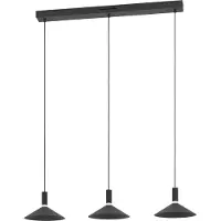 Eglo Smart-Hängelampe Conomavilla-Z, schwarz 92 cm 3-flg. CCT RGB dimmbar, schwarz, für Wohn- / Esszimmer, Metall, Modern, Pendelleuchte