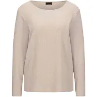 Goldner Kurzgröße: Langarm Melange Jersey-Oberteil in beige | Gr.: 21