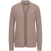 Goldner Kurzgröße: Langarm Melange-Cardigan, flauschig in beige / gemustert | Gr.: 22