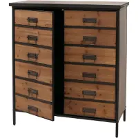 Mendler Apothekerkommode HWC-O79, Schrank Highboard Staufächer, Vintage Shabby-Look 94x80x35cm, natur