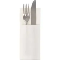 Papstar 50 Servietten "ROYAL Collection" 40 cm x 30 cm weiss mit Besteckfalz