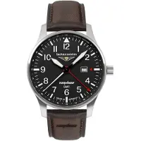 Bauhaus 2744-2 Herrenarmbanduhr Aviation GMT Tornado Braun/Schwarz