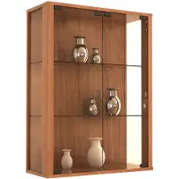 VCM Wandregal "Wandvitrine Hängevitrine Glasvitrine Glas Udina M", braun (kern, nussbaum), B:60cm T:25cm, Regale, Wandregal