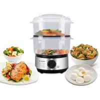 Beper Dampfgarer 500W, 5L Garraum, 500ml Wassertank, 2 Stufen, Timer, Abschaltautomatik, 23x20x31 cm