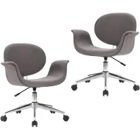 vidaXL Drehbare Esszimmerstühle 2 Stk. Grau Stoff