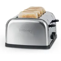 H.Koenig Toaster TOS14 / 4 Scheiben / 6 Bräunungsebenen / 3 Funktionen / Krümelfach / Edelstahl
