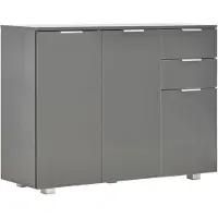 vidaXL Sideboard Hochglanz-Grau 107x35x80,5 cm