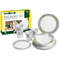 Brunner Melamin Geschirrset Tulip 16-teilig mit Esstellern, Suppentellern und Bechern