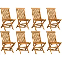 vidaXL Klappbare Gartenstühle 8 Stk. Massivholz Teak
