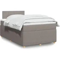 vidaXL Boxspringbett mit Matratze Taupe 120x200 cm Stoff