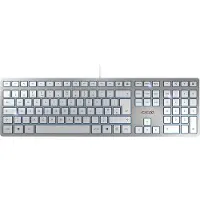 Cherry KC 6000 Slim, Volle Größe (100%), Kabelgebunden, USB, QWERTY, Silber