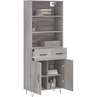 vidaXL Highboard Grau Sonoma 69,5x34x180 cm Holzwerkstoff