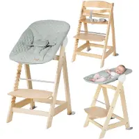 Roba Born Up 2-in-1 Hochstuhl, Natural/Frosty Green