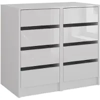 Vicco Kommode Sherry Weiß/Weiß Hochglanz 80.2 x 76 cm 2er-Set, Model 57718