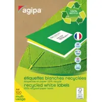 Agipa Recycling Vielzweck-Etiketten, 210 x 148,5 mm, weiá