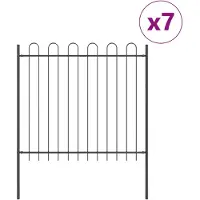 vidaXL Gartenzaun BOXTEL 7 pcs 11,9 x 1,5 m Pulverbeschichteter Stahl