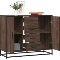 vidaXL Sideboard Braun Eichen-Optik 92x35x76 cm Holzwerkstoff