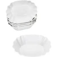 MamboCat 6x Fritta Pommesschale oval weiß Currywurst-Schale Servier-Teller Porzellan