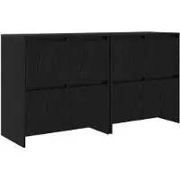 vidaXL Sideboards 2 Stk. Schwarz Eichen-Optik 70 x 41 x 75 cm