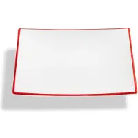 Gmundner Keramik Rubinroter Rand, Dessertteller Trend (20x20cm)
