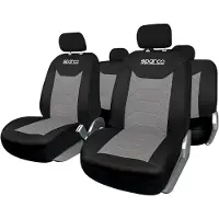 Sparco BK Sitzschonbezug Sitzbezüge Set Vorne und Hinten Universal PVC Polyester Blau/Schwarz