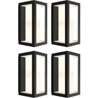 Philips Hue Impress Wandleuchte White & Color Schwarz Schmal 4er-Pack