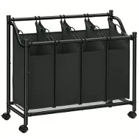 Songmics Wäschekorb , schwarz , Stoff , Maße (cm): B: 87,5 H: 81