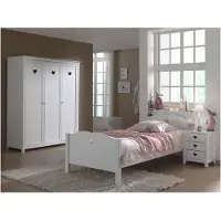 Vipack Set Amori bestehend aus: Einzelbett, Nachtkonsole und Kleiderschrank 3-trg.