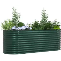 vidaXL Hochbeet Grün 240 x 80 x 81 cm Stahl