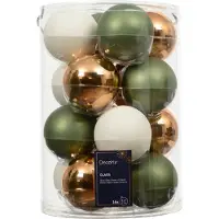 Molecule 16 Weihnachtskugeln Glas 8cm glänzend Christbaumkugeln Weihnachtsbaumkugeln Groß Christbaumschmuck Weihnachtsbaumschmuck Deko Grün Brandy Braun Mix