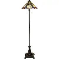 QUOIZEL Stehleuchte Tiffany Stil Höhe 158cm