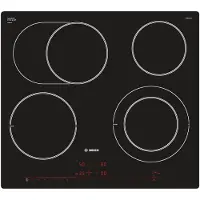 Bosch PKN601DP1D, Schwarz, Integriert, Keramik, Glaskeramik, 4 Zone(n), 4 Zone(n)