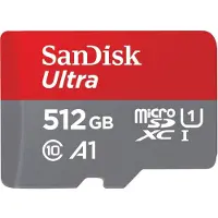 SanDisk microSDHC Ultra 512GB (UHS-1/Cl.10/100MB/s) + Adapter, Tablet (00215485)