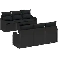 vidaXL Gartensofa-set Schwarz 55 x 55 x 37 cm Poly-Rattan