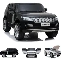 Es-toys Kinderfahrzeug - Elektro Auto "Land Rover Range Rover" - lizenziert - 2x 12V7AH, 4 Motoren- 2,4Ghz Fernsteuerung, MP3, Ledersitz+EVA-Schwarz
