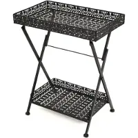 vidaXL Gartentisch Schwarz 180x80x70 cm Stahl und Glas