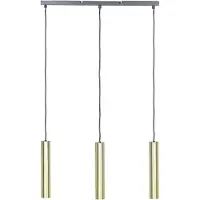 Beliani Hängelampe Messing Schwarz aus Stahl 3-Flammig Modern Elegant für Esszimmer Essbereich Esstisch Küche