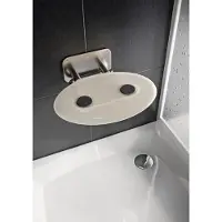 Ravak Ovo P II - Duschsitz Opal, 410x350 mm, Edelstahl/weiß durchsichtig B8F0000049