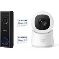 Eufy Security C30 2K Draadloze Video Deurbel 2K FHD - Accu Zwart + Security C220